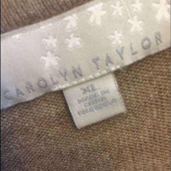 Sweater brown tan with attached scarf - Picture 2 of 4